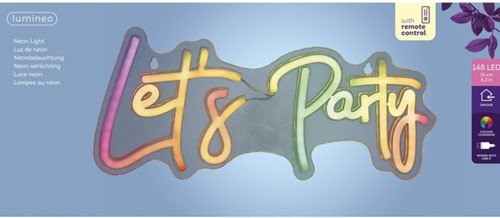 Ledbord Lumineo indoor USB Neon Let's Party 1 Stuk