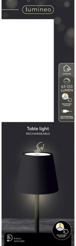 Tafellamp Lumineo led oplaadbaar steady buiten zw 1 Stuk-3