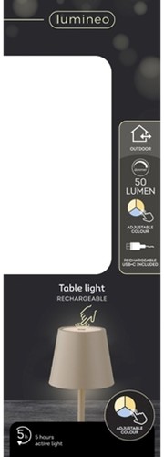 Tafellamp Lumineo led oplaadbaar steady binnen br 1 Stuk-2