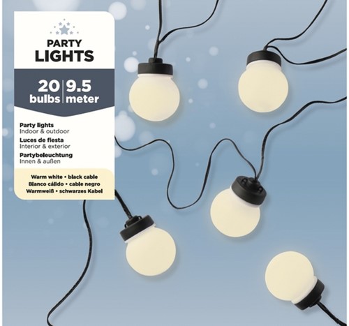 Partylight Lumineo led 20 bollen 950cm warm wit 1 Stuk
