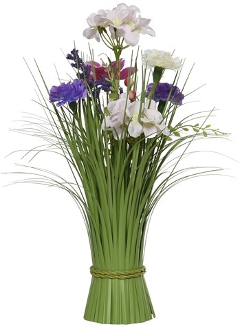 Kunstgras Everlands met bloemen 40cm assorti 1 Stuk