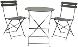 Bistroset staal 3-delig antraciet 1 Stuk