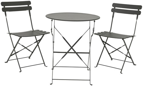 Bistroset staal 3-delig antraciet 1 Stuk