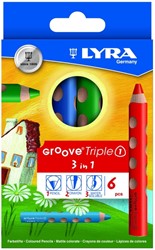 Kleurpotlood LYRA Groove Triple One 6 kleuren 6 Stuk
