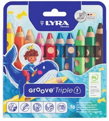 Kleurpotlood LYRA Groove Triple One 10 kleuren 10 Stuk