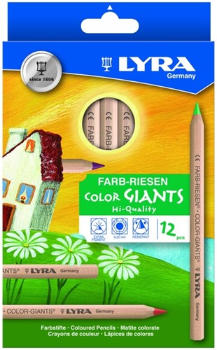 Kleurpotlood LYRA Color Giants Nature 12 kleuren 12 Stuk