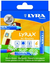 Waskrijt LYRA Lyrax Wax Giants 6 kleuren 6 Stuk
