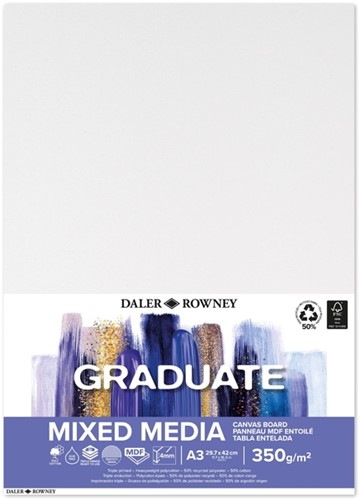 Canvasboard Daler Rowney Graduate A3 wit 1 Stuk