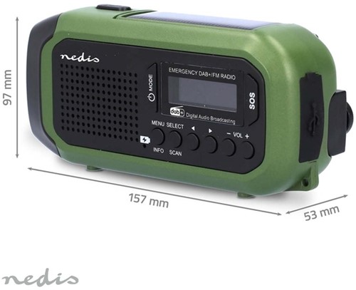 Noodradio Nedis DAB+ FM zonnepaneel 1 Stuk-1