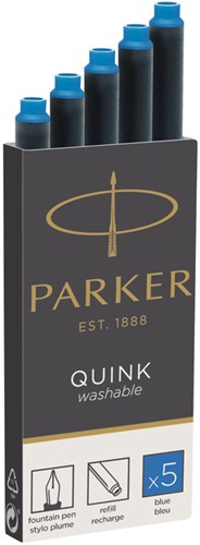 Inktpatroon Parker Quink uitwasbaar blauw 5 stuks 5 Stuk-2