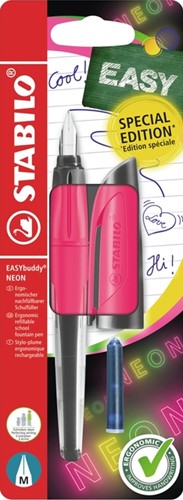 Vulpen STABILO Easybuddy M neon roze blister à 1st 1 Stuk