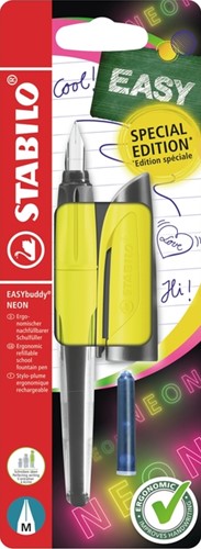 Vulpen STABILO Easybuddy M neon geel blister à 1st 1 Stuk