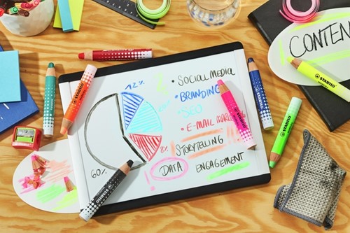 Whiteboardpotlood STABILO MARKdry 4st neon kleuren 6 Stuk-1