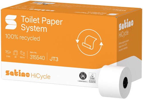 Toiletpapier Satino JT3 HiCycle systeemrol 315540 24 Rol