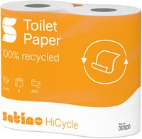 Toiletpapier Satino MT1 HiCycle 2-laags 4x400 vel wit 067900-3