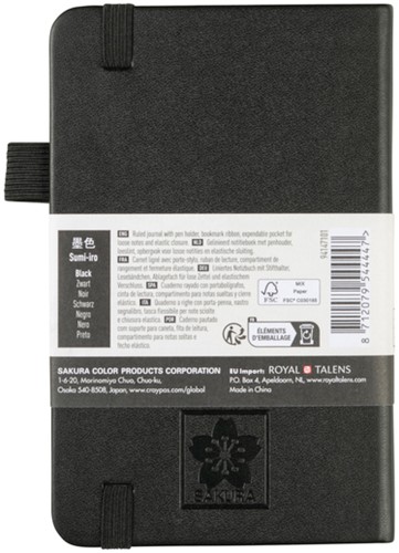 Notitieboek Sakura pocket lijn zwart 1 Stuk-3