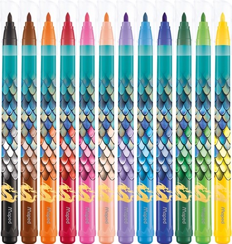 Viltstift Maped Dragon set 12 kleuren 12 Stuk-2
