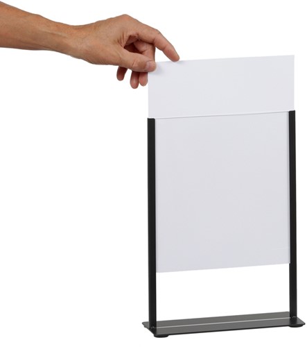Kaarthouder Europel zwart metaal met acryl bord A4 1 Stuk-1