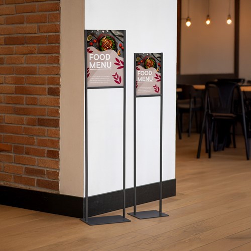 Infostandaard Europel metaal met acryl bord A3 zwart-3