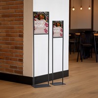 Infostandaard zwart metaal met acryl bord A4 1 Stuk-3