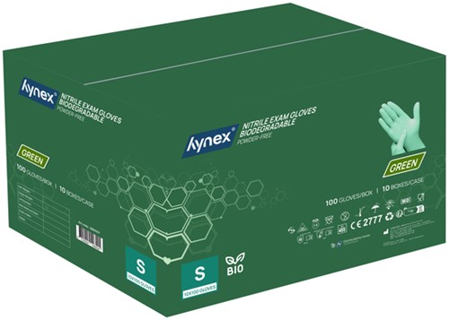 Handschoen Hynex nitril Bio S groen 3.5gr 100st 100 Stuk-3