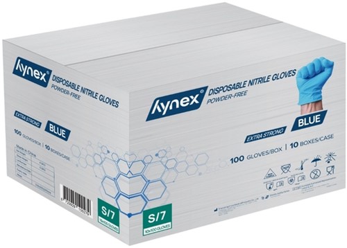 Handschoen Hynex nitril S blauw 5gr 100 stuks 100 Stuk-3