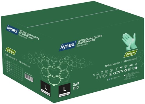 Handschoen Hynex nitril Bio L groen 3.5gr 100st 100 Stuk-3