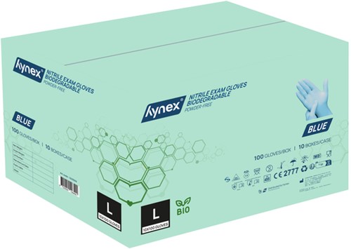 Handschoen Hynex nitril Bio L blauw 3.5gr 100st 100 Stuk-3