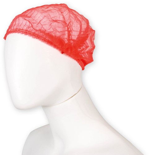 Haarnet Hynex clip non-woven rood pp 100 stuks 100 Stuk-2