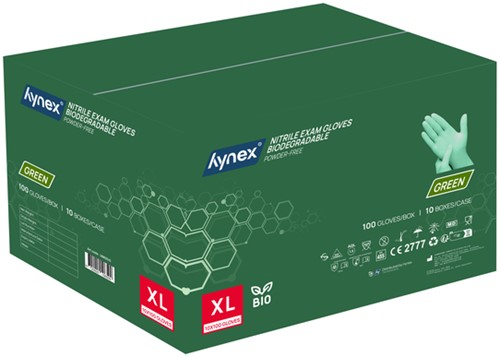 Handschoen Hynex nitril Bio XL groen 3.5gr 100st 100 Stuk-3