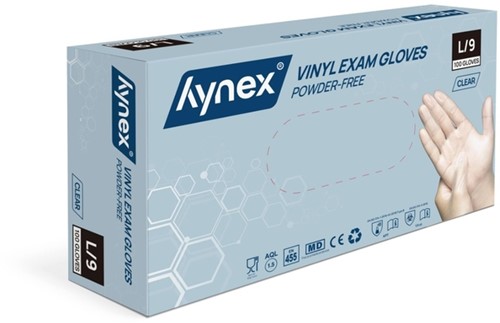 Handschoen Hynex vinyl L tr 4.5gr 100 stuks 100 Stuk