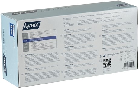 Handschoen Hynex latex M wit 5gr 100 stuks 100 Stuk-2