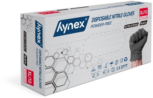 Handschoen Hynex Nitril XL zwart 5gr 100 stuk 100 Stuk