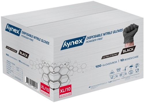 Handschoen Hynex Nitril XL zwart 5gr 100 stuk 100 Stuk-1