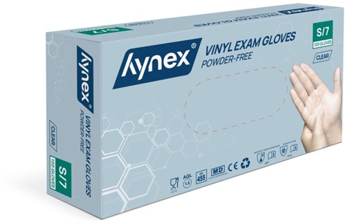 Handschoen Hynex vinyl S tr 4.5gr 100 stuks 100 Stuk