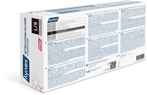 Handschoen Hynex nitril L roze 3.5gr 100 stuks 100 Stuk-3