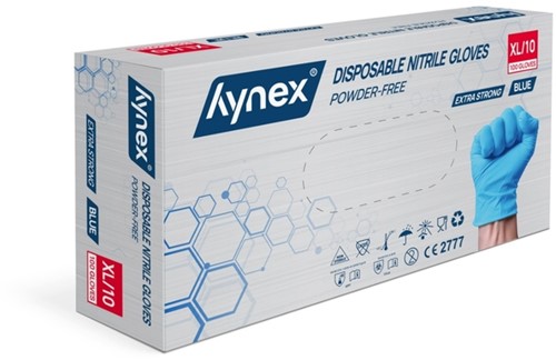 Handschoen Hynex nitril XL blauw 5gr 100 stuks 100 Stuk