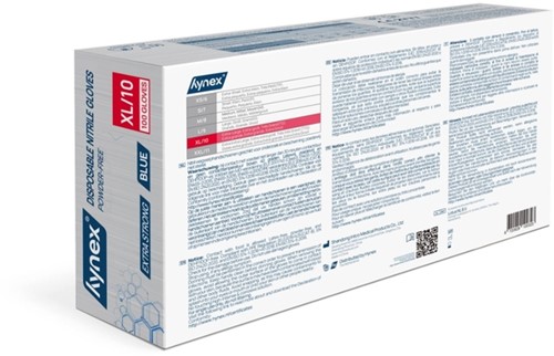 Handschoen Hynex nitril XL blauw 5gr 100 stuks 100 Stuk-2