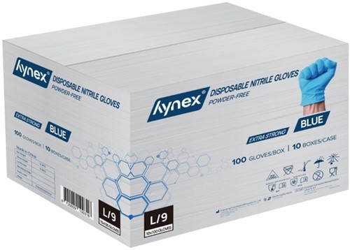 Handschoen Hynex nitril L blauw 5gr 100 stuks 100 Stuk-1