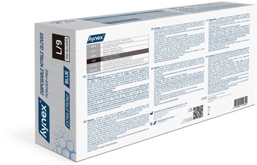 Handschoen Hynex nitril L blauw 5gr 100 stuks 100 Stuk-2