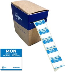 Etiket Avery HACCP maandag-blauw 25x25mm 1000st 1000 Stuk