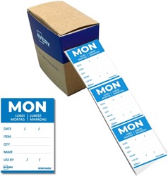 Etiket Avery HACCP maandag-blauw 40x56mm 500st 500 Stuk