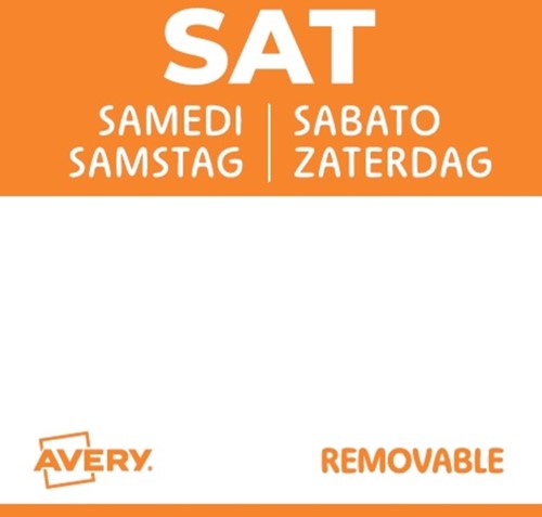 Etiket Avery HACCP zaterdag-oranje 25x25mm 1000st 1000 Stuk-2