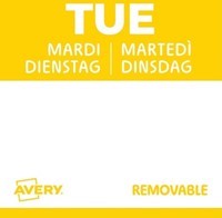 Etiket Avery HACCP dinsdag-geel 25x25mm 1000st 1000 Stuk-2
