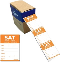 Etiket Avery HACCP zaterdag-oranje 40x56mm 500st 500 Stuk