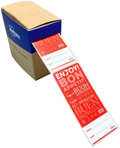 Etiket Avery sluitzegel rood 40x95mm 250st 250 Stuk