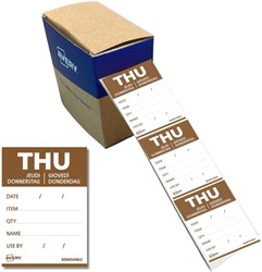 Etiket Avery HACCP donderdag-bruin 40x56mm 500st 500 Stuk