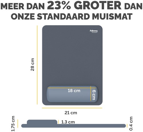 Muismat met polssteun Fellowes Breyta XL blauw 1 Stuk-2