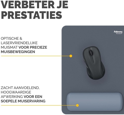 Muismat met polssteun Fellowes Breyta XL blauw 1 Stuk-3