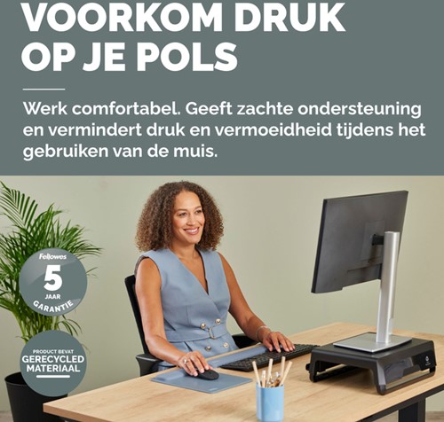 Muismat met polssteun Fellowes Breyta XL blauw 1 Stuk-1